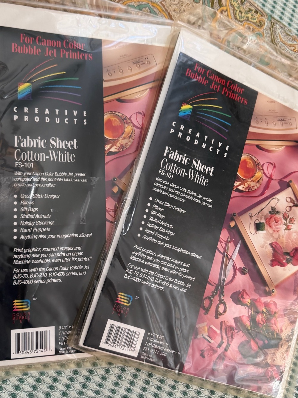2 Packs Fabric Sheet FS-101 For Canon Color Bubble Jet Printers-9 1/2"x14"